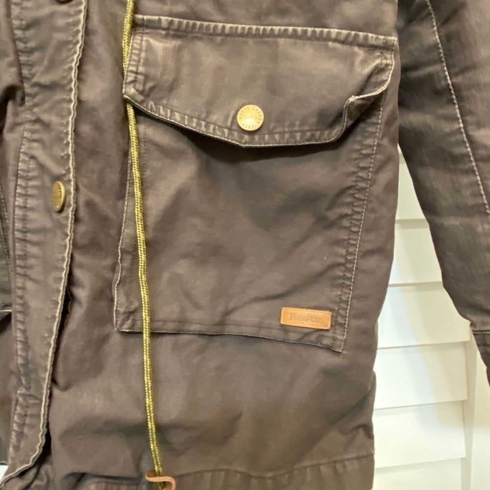 𝅺roots | zip & snap button hooded drawstring waist jacket Size M - Picture 2 of 11